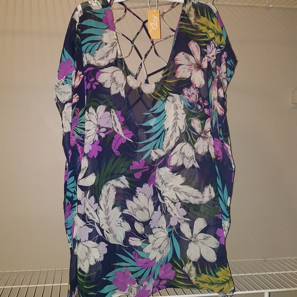 Swimming Multiple Floral CoverTop